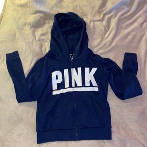 navy blue victoria secret PINK zip up jacket